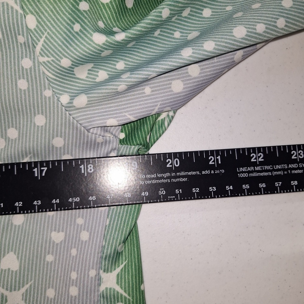Whimsigoth Boho Bohemian Fairy Grunge Celestial Star Heart Blouse Green White M - Picture 4 of 7
